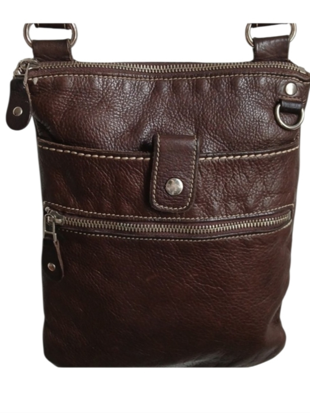 Roots Vintage Brown Leather Venetian Village Crossbody Bag - Canada Made
